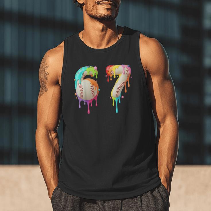 Kids Meme 67 Number Six 6 Seven 7 Ice Cream Drips Baseball Men Tank Top Kids Meme 67 Number Six 6 Seven 7 Ice Cream Drips Baseball Men Tank Top