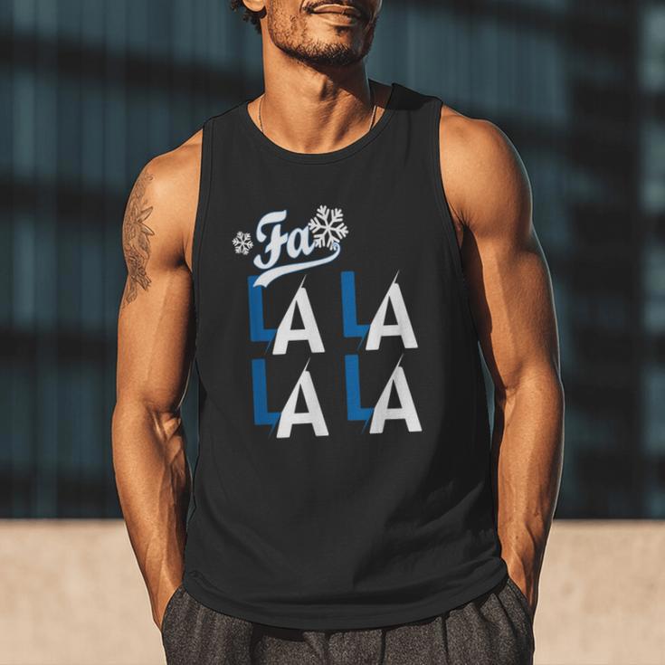 LA Baseball Fan Christmas FA La La Holiday Blue Theme Men Tank Top LA Baseball Fan Christmas FA La La Holiday Blue Theme Men Tank Top