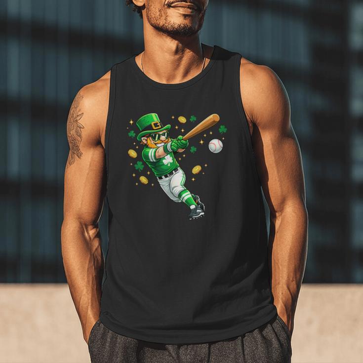 Leprechaun Play Baseball St Patrick's Day Men Kid Boys Men Tank Top