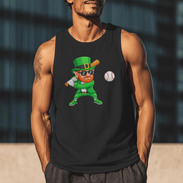 Leprechaun Playing Baseball St Patricks Day Sport Boys Men Tank Top