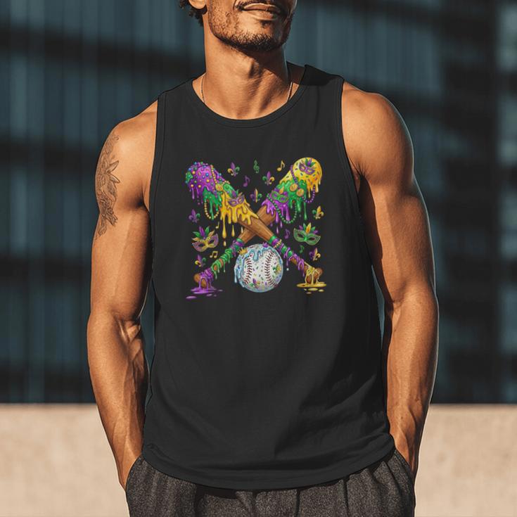 Mardi Gras Baseball Drip Shirt Cool Dripping Baseball Drip Men Tank Top