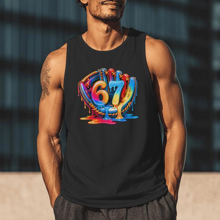 Number 67 Baseball Glove Ice Cream Drip Six Seven Meme Men Tank Top Number 67 Baseball Glove Ice Cream Drip Six Seven Meme Men Tank Top