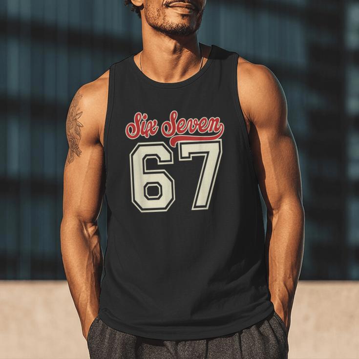 Number 67 Meme Six Seven Baseball Style Kids Boy Teen Men Tank Top Number 67 Meme Six Seven Baseball Style Kids Boy Teen Men Tank Top