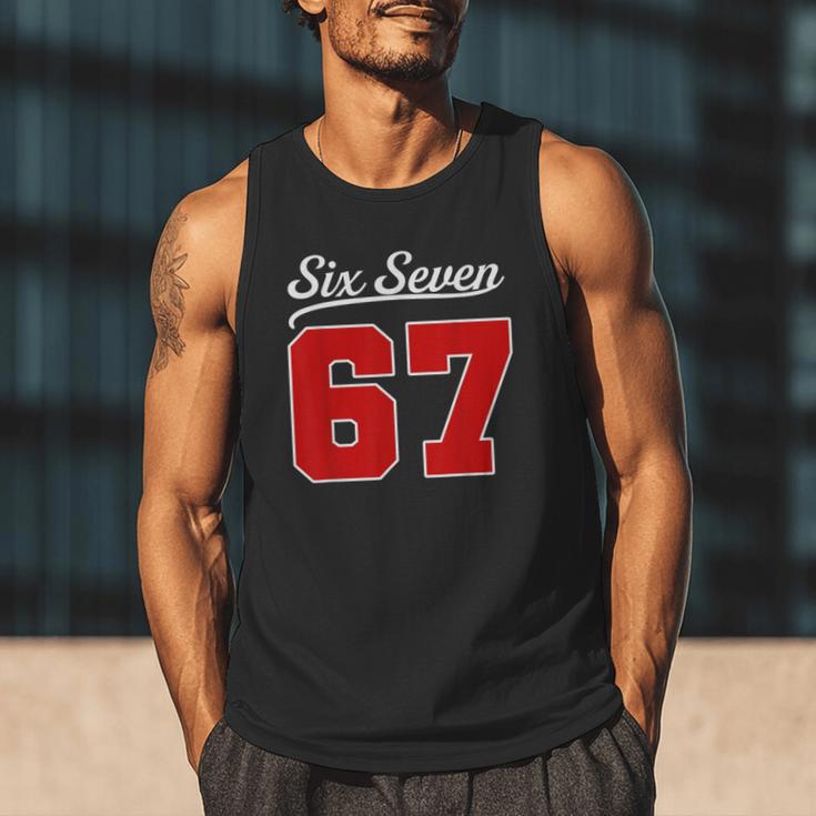 Number 67 Numbered Six Seven Baseball Jersey Style Team 67 Men Tank Top