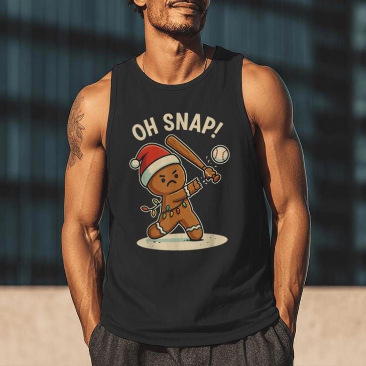 Oh Snap Gingerbreadman Baseball Christmas Men Boys Toddlers Men Tank Top