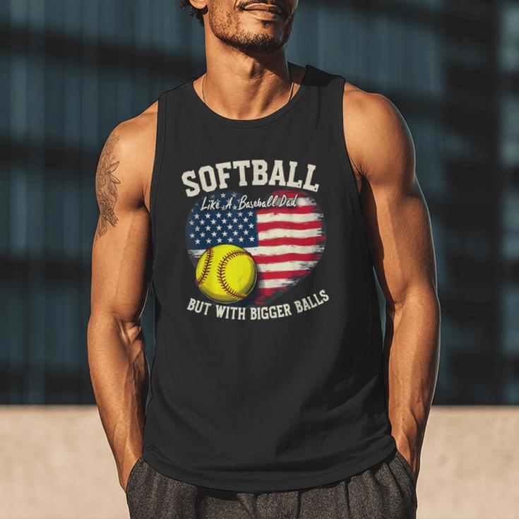 Patriotic US Flag Softball Dad Like A Baseball Dad Men Tank Top Patriotic US Flag Softball Dad Like A Baseball Dad Men Tank Top