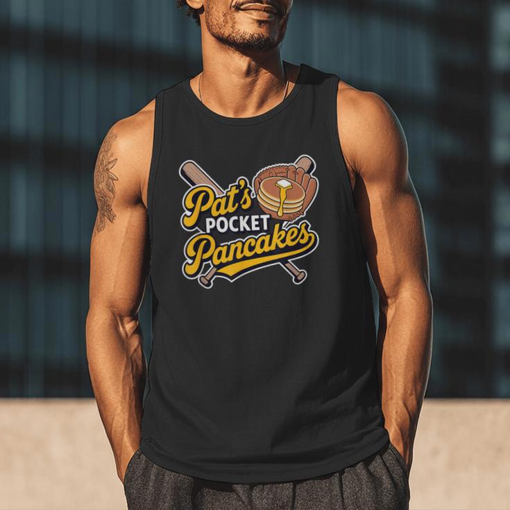 Pat's Pocket Pancakes Baseball Glove Stack Syrup Men Tank Top
