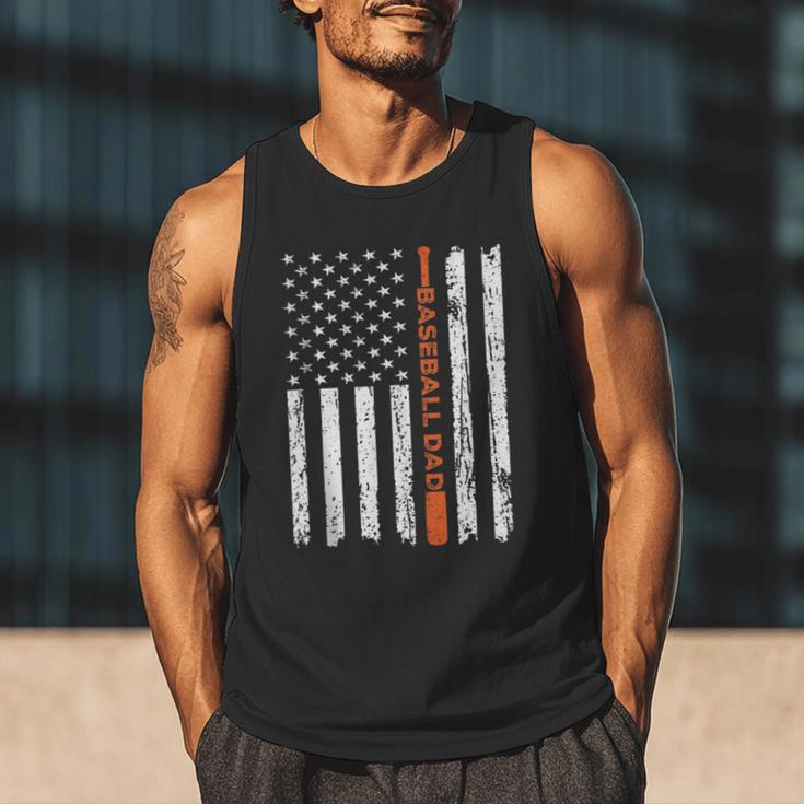 Retro Baseball Dad American Flag Father's Day 4th Of July Men Tank Top