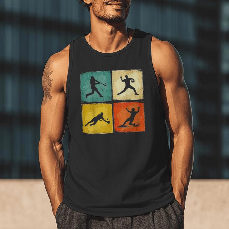 Retro Style Baseball Lover Playing Men Women Kids Baseball Men Tank Top