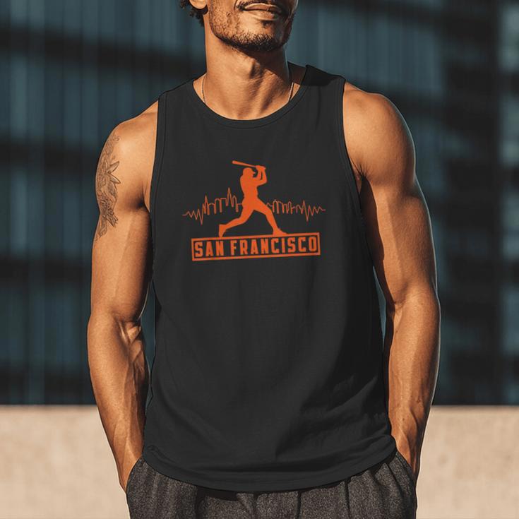 San Francisco Lovers Skyline Retro Baseball Heartbeat Men Men Tank Top San Francisco Lovers Skyline Retro Baseball Heartbeat Men Men Tank Top