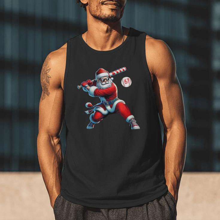 Santa Baseball Six Seven 6 7 Meme Christmas Men Boys Player Men Tank Top