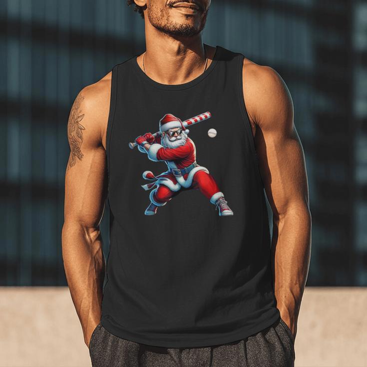 Santa Playing Baseball Men Boys Christmas Baseball Player Men Tank Top Santa Playing Baseball Men Boys Christmas Baseball Player Men Tank Top