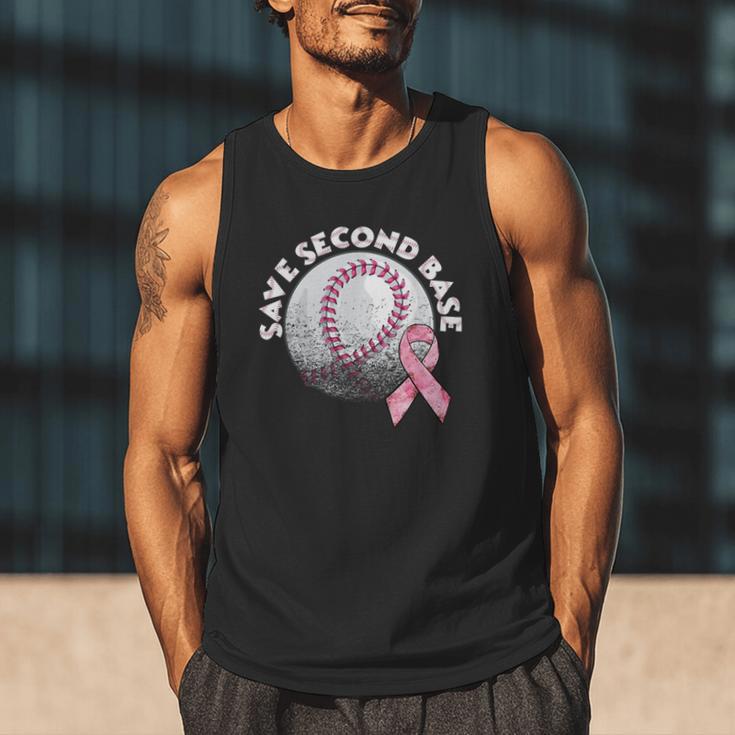 Save 2nd Base Breast Cancer Awareness Pink Ribbon Baseball Men Tank Top Save 2nd Base Breast Cancer Awareness Pink Ribbon Baseball Men Tank Top