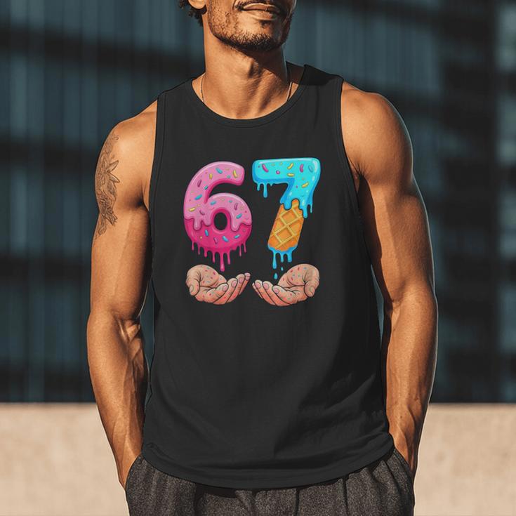 Six Seven 6-7 Baseball Ice Cream Drip 67 Meme Hands Men Tank Top Six Seven 6-7 Baseball Ice Cream Drip 67 Meme Hands Men Tank Top