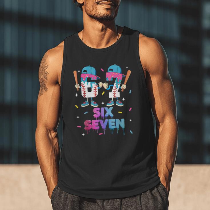 Six Seven Baseball Ice Cream Drip 6 7 Meme Gen Alpha Slang Men Tank Top Six Seven Baseball Ice Cream Drip 6 7 Meme Gen Alpha Slang Men Tank Top
