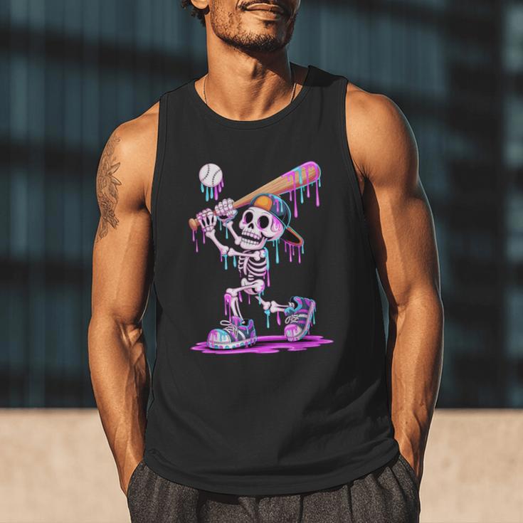 Skeleton Baseball Drip Boys Youth Kids Halloween Men Tank Top