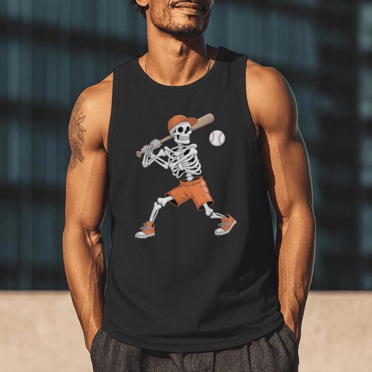 Skeleton Batting Baseball Halloween Men Tank Top Skeleton Batting Baseball Halloween Men Tank Top