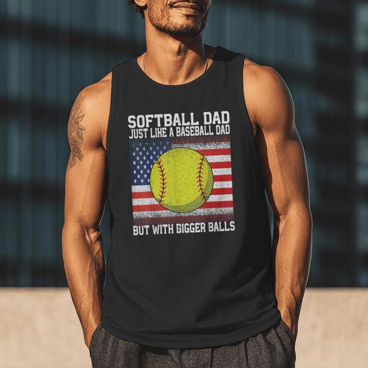 Softball Dad Like a Baseball Dad Father's Day USA Flag Men Tank Top Softball Dad Like a Baseball Dad Father's Day USA Flag Men Tank Top