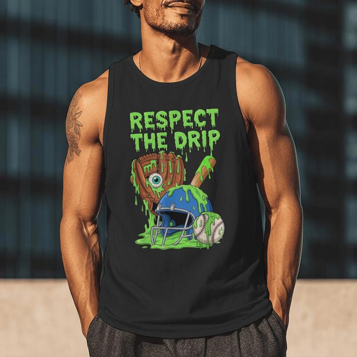 Spooky Zombie Respect The Drip Baseball Halloween Men Tank Top Spooky Zombie Respect The Drip Baseball Halloween Men Tank Top