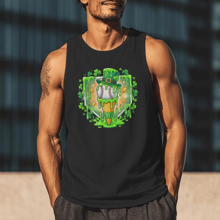 St Patrick Day Baseball Drip Ice Cream Baseball Home Plate Men Tank Top