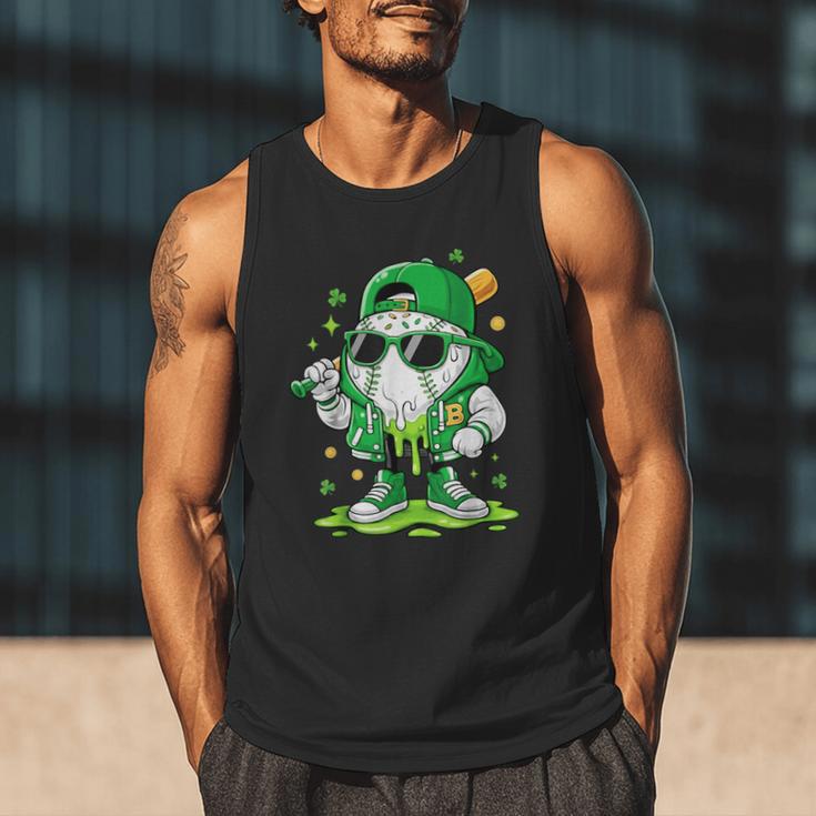 St Patrick Day Baseball Drip Ice Cream Men Boys Kids Men Tank Top