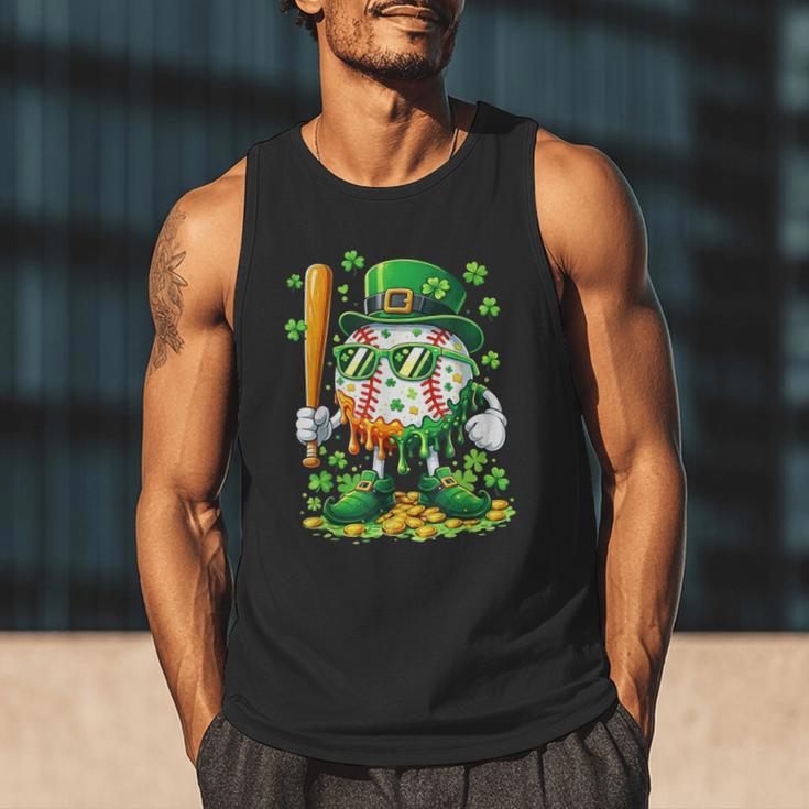 St Patricks Day Baseball Ice Cream Baseball Player Cartoon Men Tank Top