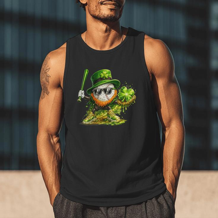St Patrick’s Day Baseball Shamrock Player Men Tank Top