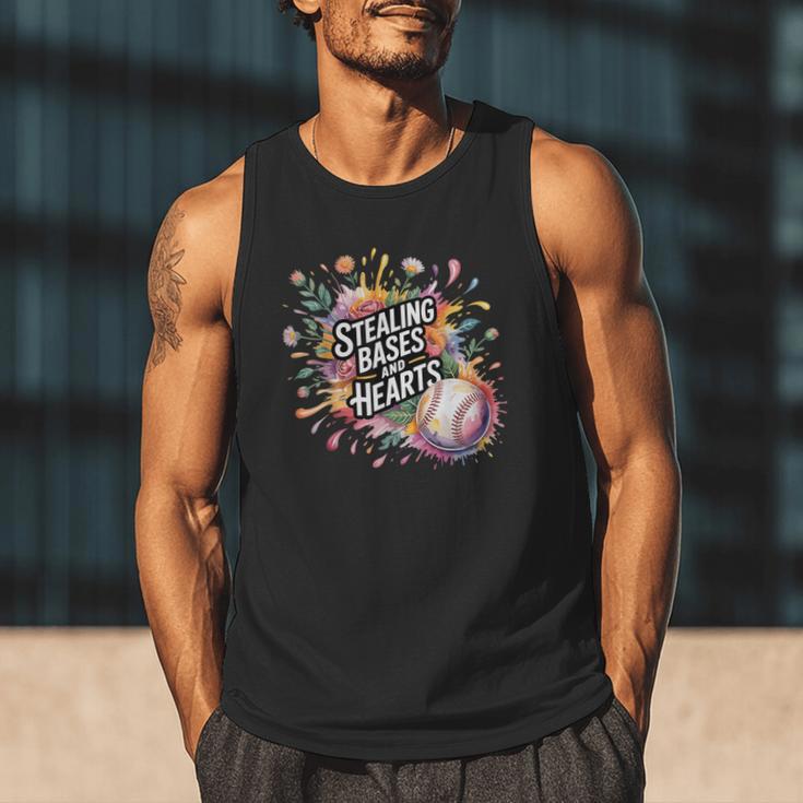 Stealing Bases And Hearts Baseball Puns Sports Men Tank Top Stealing Bases And Hearts Baseball Puns Sports Men Tank Top