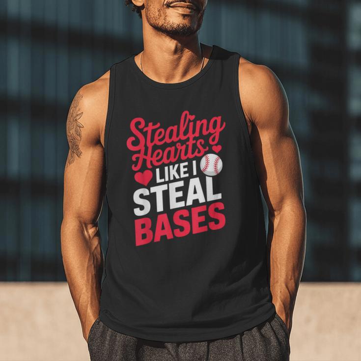 Stealing Hearts Like I Steal Bases Cute Baseball Valentine Men Tank Top