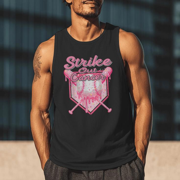 Strike Out Breast Cancer Baseball Drip For Boys Youth Men Tank Top