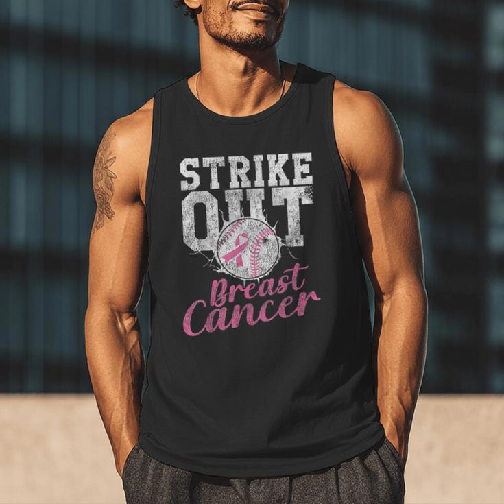 Strike Out Breast Cancer Baseball Warrior Men Tank Top Strike Out Breast Cancer Baseball Warrior Men Tank Top
