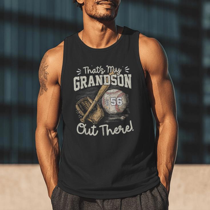That's My Grandson Out There Jersey Number 56 Baseball Men Tank Top