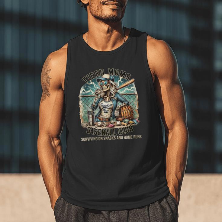 Tired Mom's Baseball Club Surviving On Snacks And Home Runs Men Tank Top