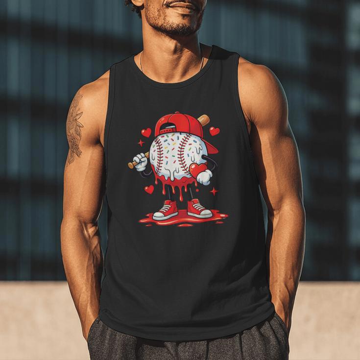 Valentine Baseball Drip Ice Cream Youth Boys Couples Men Tank Top Valentine Baseball Drip Ice Cream Youth Boys Couples Men Tank Top