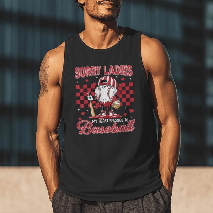Valentine My Heart Belongs Baseball Lover Boy Men Men Tank Top