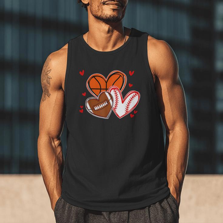 Valentines Baseball Basketball Football Heart Boy Men Men Tank Top