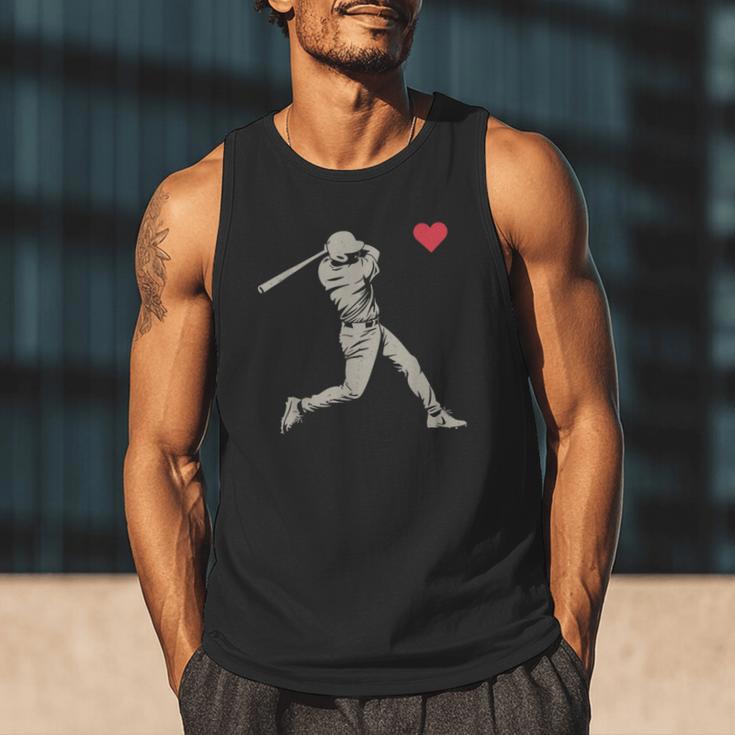 Valentines Day Baseball Batter Silhouette Heart Men Boy Kids Men Tank Top
