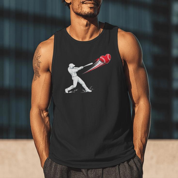 Valentines Day Baseball Batter Silhouette Heart Men Tank Top Valentines Day Baseball Batter Silhouette Heart Men Tank Top