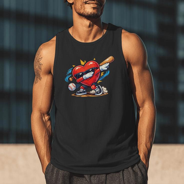 Valentines Day Baseball Dabbing Red Heart Love Boys Men Tank Top Valentines Day Baseball Dabbing Red Heart Love Boys Men Tank Top