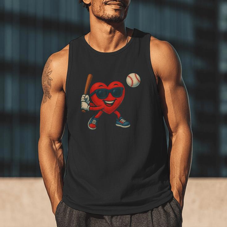 Valentines Day Baseball Red Heart Love Boys Kids Tee Men Tank Top