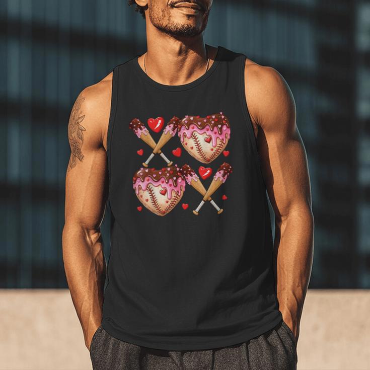 Valentines Day Drip Heart Baseball XOXO Boys Kids Men Sport Men Tank Top