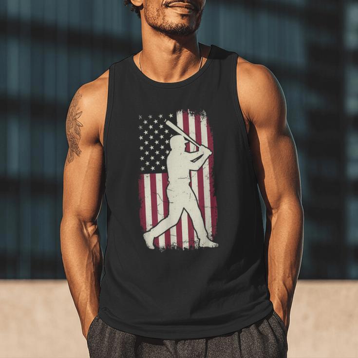Vintage American Flag Baseball Batter Patriotic Home Run Men Tank Top Vintage American Flag Baseball Batter Patriotic Home Run Men Tank Top