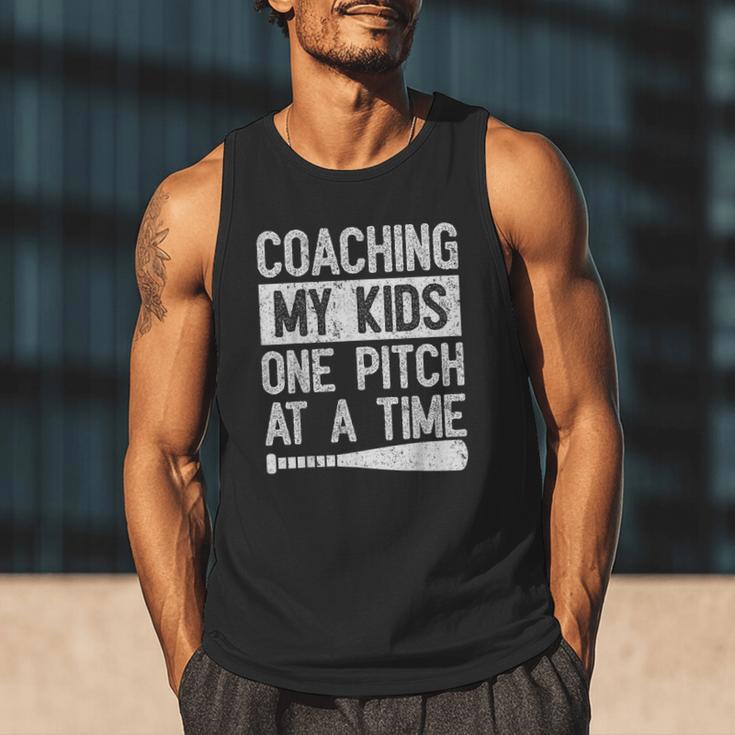 Vintage Coaching My Kids One Pitch At A Time Baseball Dad Men Tank Top Vintage Coaching My Kids One Pitch At A Time Baseball Dad Men Tank Top