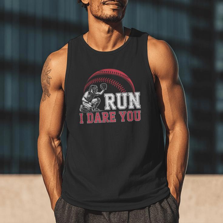 Vintage Humor Baseball Apparel Run I Dare You Men Tank Top Vintage Humor Baseball Apparel Run I Dare You Men Tank Top