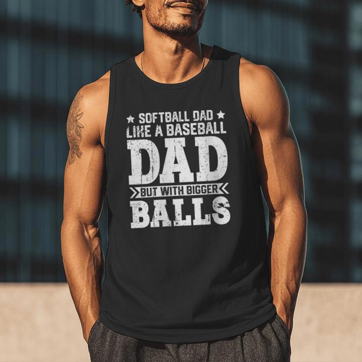 Vintage Softball Dad Like A Baseball Dad Fathers Day Men Tank Top