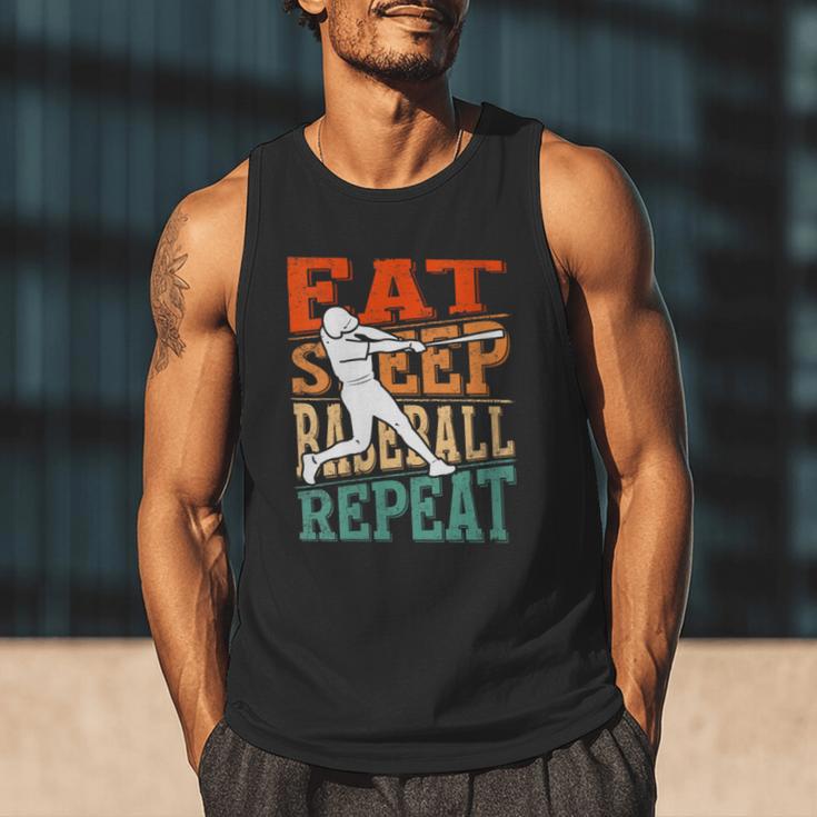 Women's Eat Sleep Baseball Repeat Vintage Player Sport Lover Retro Men Tank Top