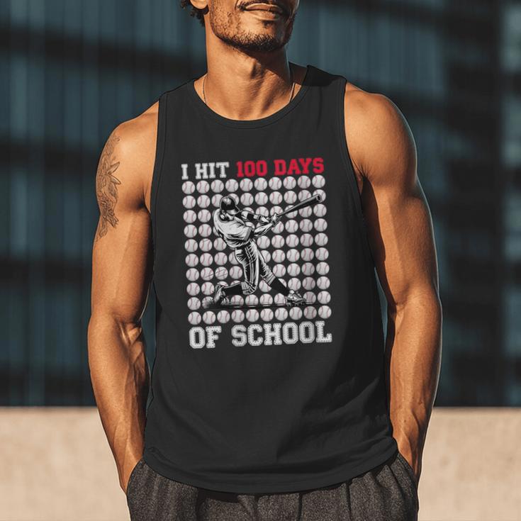 Women's I Hit 100 Days Of School Baseball 100th Day Boys Kids Men Tank Top