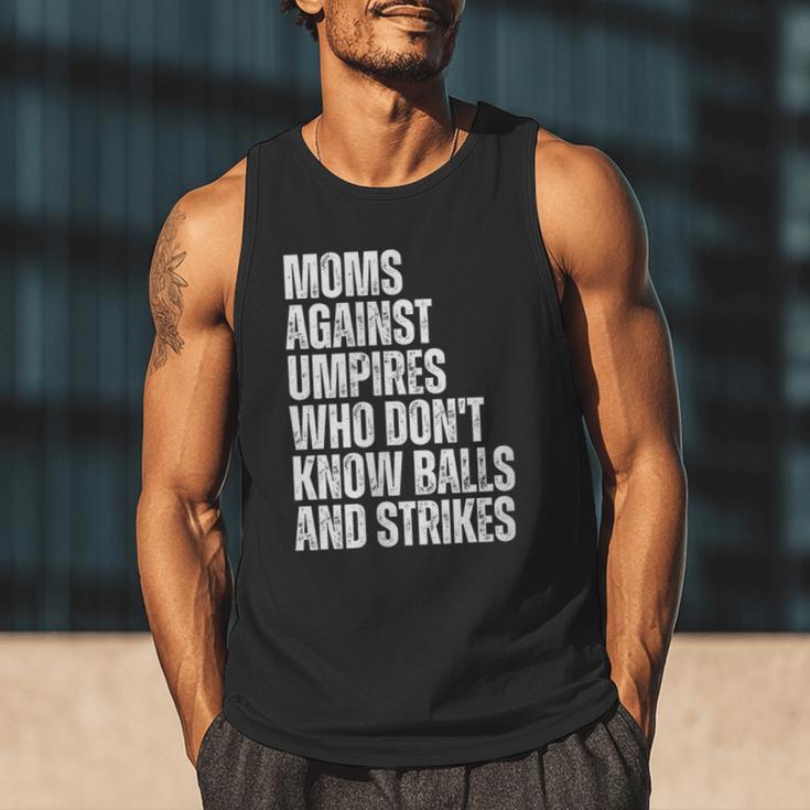 Women's Moms Against Umpires Parents Mom Baseball Sarcastic Men Tank Top