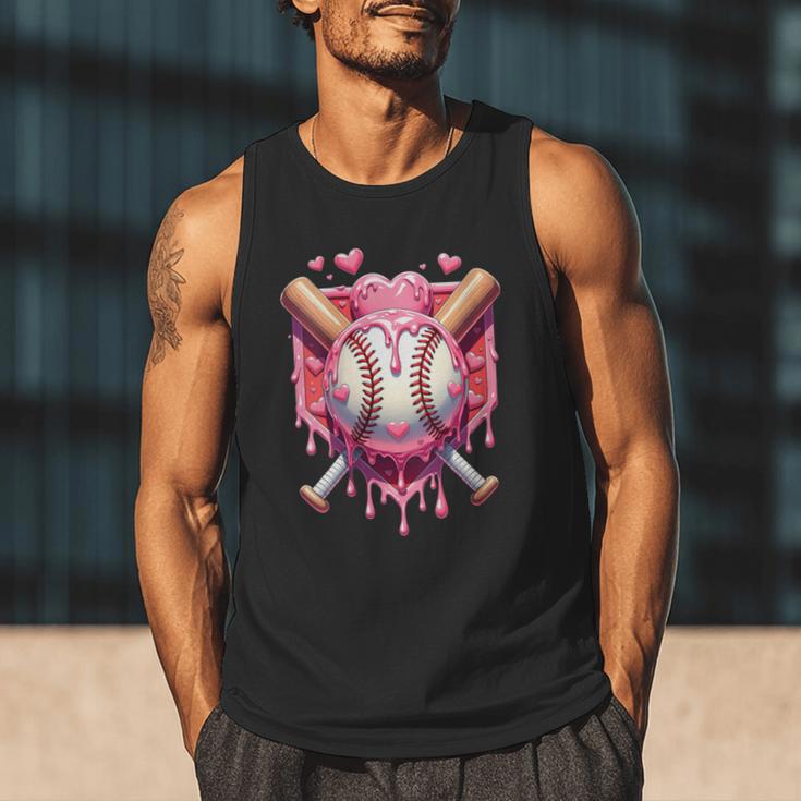 Women's Valentines Day Baseball Boys Ice Cream Drip Heart Youth Kids Men Tank Top