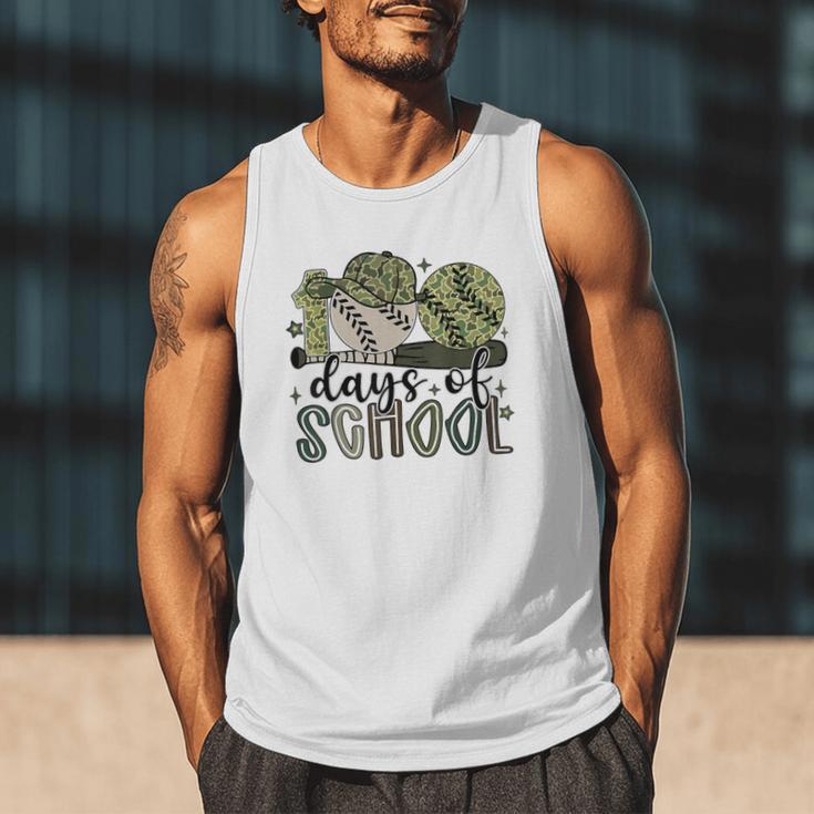 100 Days Of School Baseball Camo Cap Kids Boys 100th Day Men Tank Top 100 Days Of School Baseball Camo Cap Kids Boys 100th Day Men Tank Top